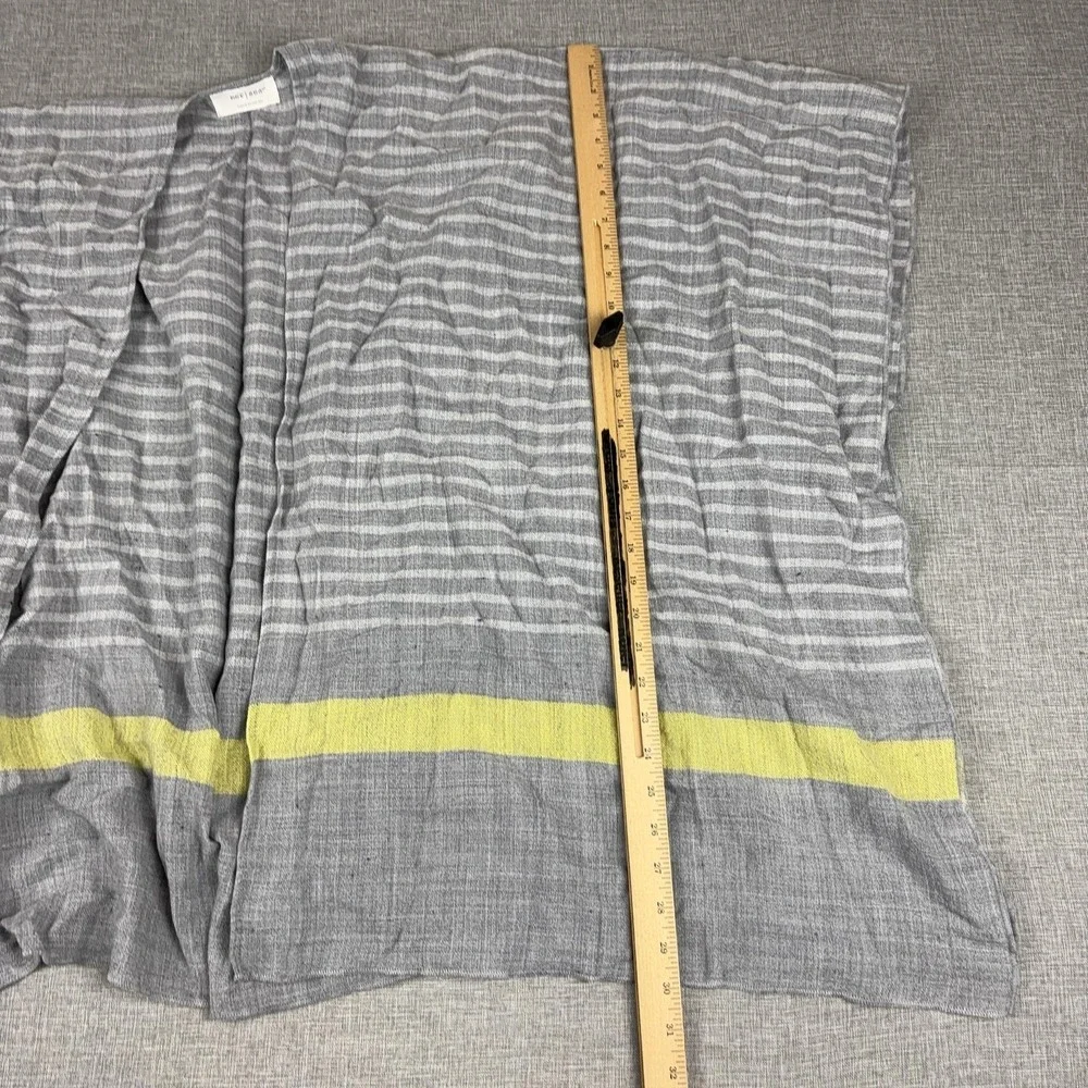 Mer-Sea & Co Womens Gray Striped Open Front Poncho Cardigan Shawl Wrap Coastal
